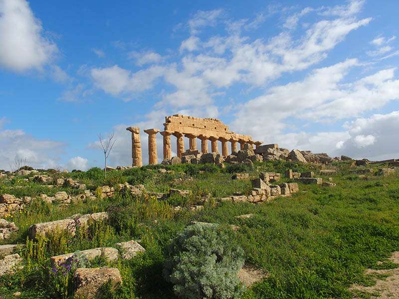 remains temple c from 6th century bc selinunte archaeological park sicily italy